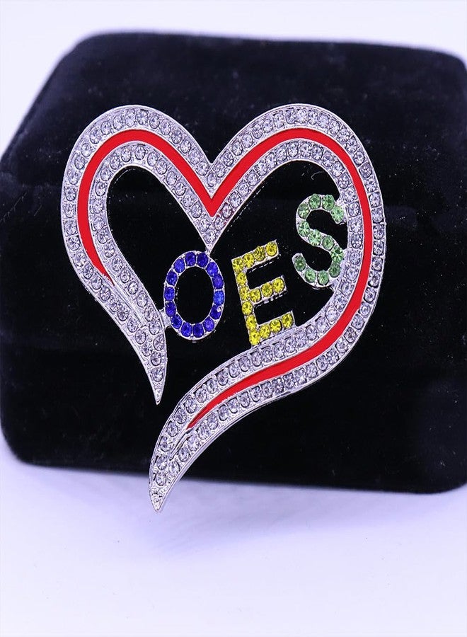 HUSURU Greek Order Eastern Star Pin Social Members Heart OES Brooch Women Gifts Jewelry - Image 4