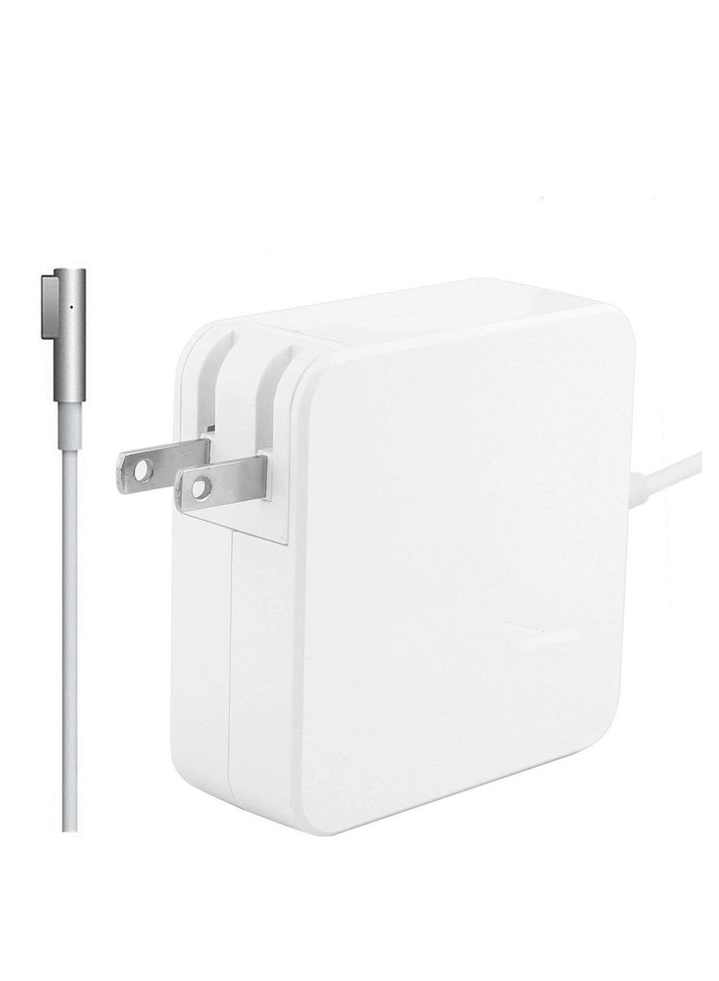 شاحن ماك بوك برو بديل 85 وات بطرف على شكل حرف L لموديلات 15 و17 بوصة قبل منتصف 2012 متوافق مع شواحن 2010 وماك 2011 USB من النوع C أبيض أورزمال - Image 1