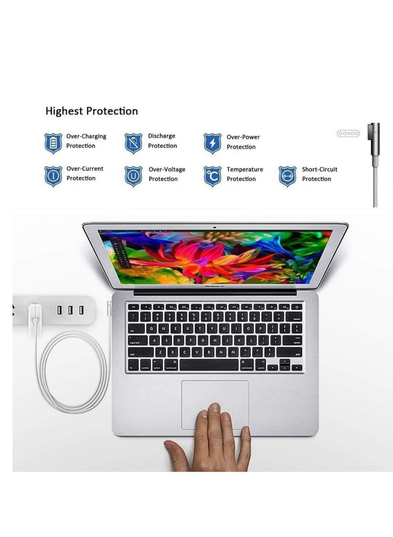 شاحن ماك بوك برو بديل 85 وات بطرف على شكل حرف L لموديلات 15 و17 بوصة قبل منتصف 2012 متوافق مع شواحن 2010 وماك 2011 USB من النوع C أبيض أورزمال - Image 4