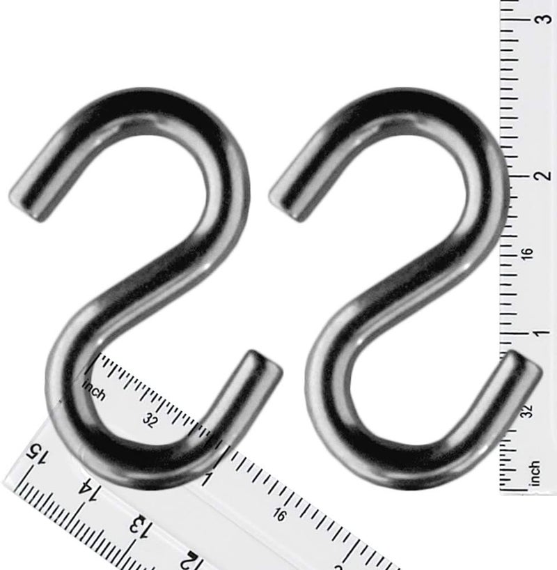 Tri Surge 316 Marine Stainless Steel Heavy Duty S Hooks 4 Pack for Hanging Hammock, Swing, Plants, Utilitty -2.5 Inches Long, 5/16 Inch Thick - Image 2