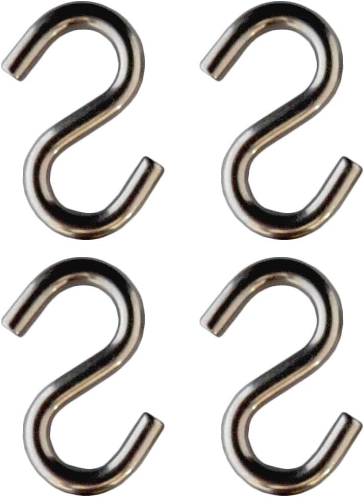 Tri Surge 316 Marine Stainless Steel Heavy Duty S Hooks 4 Pack for Hanging Hammock, Swing, Plants, Utilitty -2.5 Inches Long, 5/16 Inch Thick - Image 1