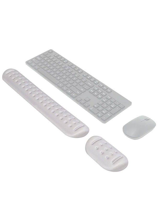 Arabest Keyboard Wrist Rest Pad and Mouse Wrist Rest Pad, Soft Memory Foam Ergonomic Hand Wrist Support for Computer, PC, Laptop, Comfort with Massage Hole for Productive Typing and Gaming (Grey) - Image 1