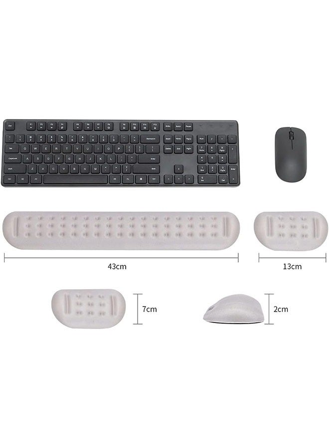 Arabest Keyboard Wrist Rest Pad and Mouse Wrist Rest Pad, Soft Memory Foam Ergonomic Hand Wrist Support for Computer, PC, Laptop, Comfort with Massage Hole for Productive Typing and Gaming (Grey) - Image 2