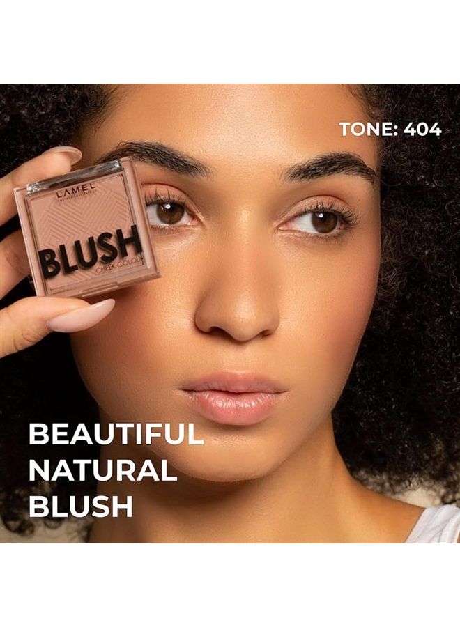 LAMEL Blush Cheek Taupe Color Mini - Natural, Lightweight, Smooth, Blendable Powder - Enhances & Defines Shapes & Features - Shading & Contouring - 4 Universal Shades - Cruelty Free - № 404 (Taupe) - - Image 2