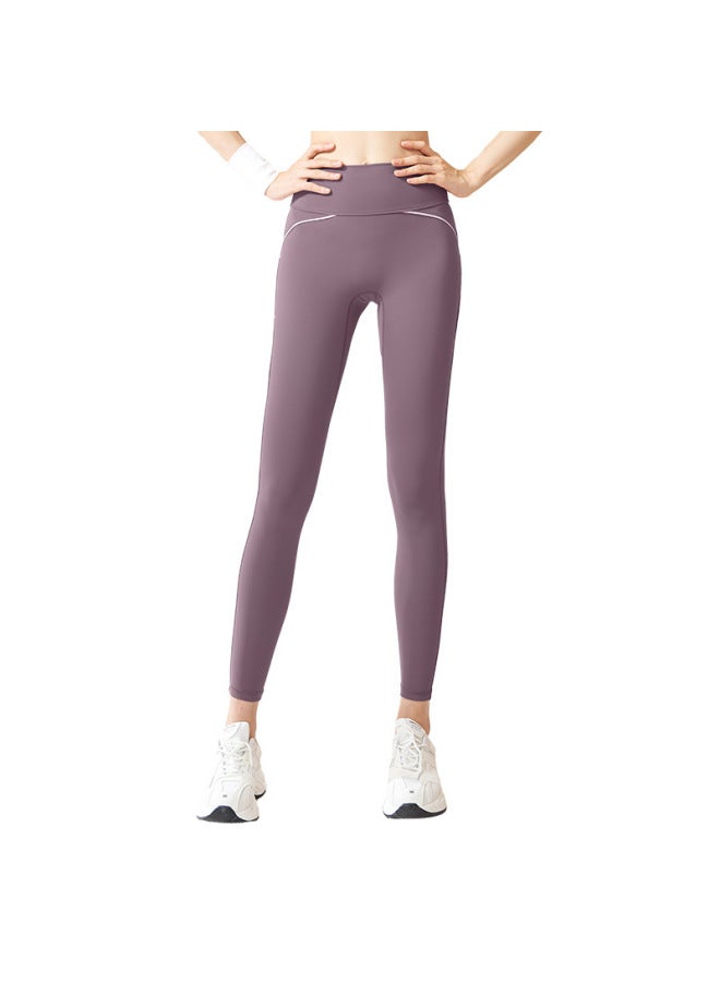 Juyitang No Visible Seam Yoga Pants High Stretch Naked Feeling Slim Fit High Waist Breathable Sports Fitness Pants - Image 5