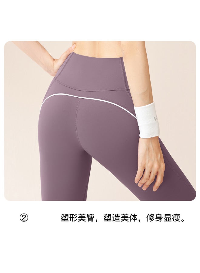 Juyitang No Visible Seam Yoga Pants High Stretch Naked Feeling Slim Fit High Waist Breathable Sports Fitness Pants - Image 3