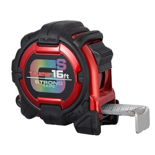 TAJIMA Tape Measure 16 ft x 1 inch GSLock Measuring Tape with Shock Resistant Case Acrylic Coated Blade GS16BW