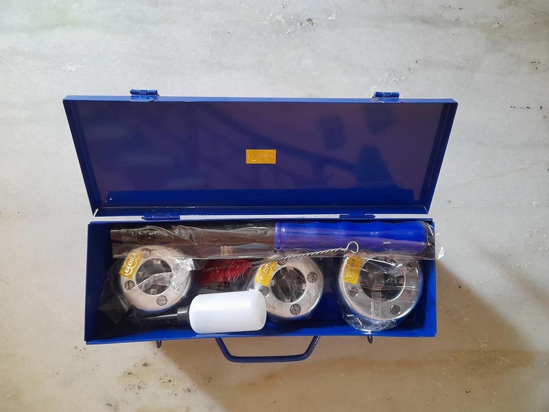 ELORA Ratchet Pipe Threading Die Set Heavy Duty BSP12341 With 3 Die Head Chaser Fitted in Steel Box Multicolor - Image 2
