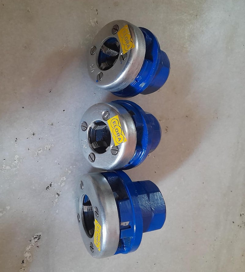 ELORA Ratchet Pipe Threading Die Set Heavy Duty BSP12341 With 3 Die Head Chaser Fitted in Steel Box Multicolor - Image 3