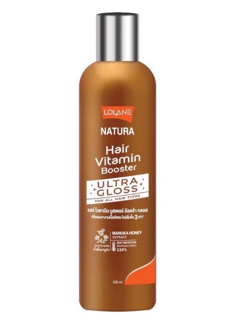 Lolane Hair Vitamin Booster Ultra Gloss with Manuka Honey Extract, Heat Protection up to 220°C for All Hair Types - 250ml - Image 1
