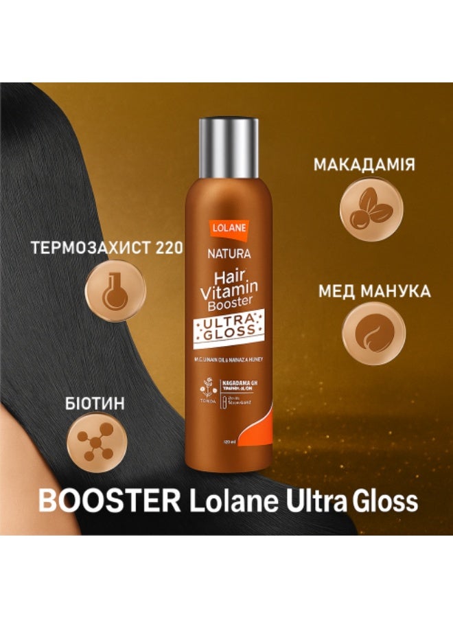 Lolane Hair Vitamin Booster Ultra Gloss with Manuka Honey Extract, Heat Protection up to 220°C for All Hair Types - 250ml - Image 3