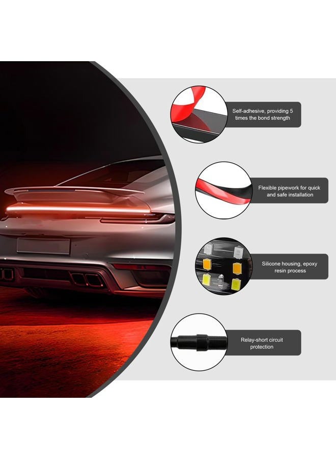 MTRPS 48" Truck Tailgate Light Bar, Triple Row Bright Flexible Strip w/Sequential Turn Signal Brake Reverse Light, IP67 Waterproof Stop Turn Signal Backup LED Strip for Pickup Trailer SUV - Image 5