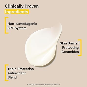 Coats Daily Triple Protect SPF 30 Hydrating Face Moisturiser with Ceramides Vitamin C UVAUVB Protection Lightweight NonComedogenic Sunscreen for Combination to Dry Skin 75 ml - Image 2