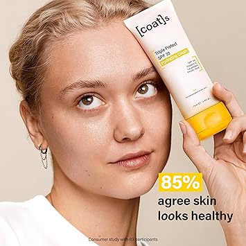 Coats Daily Triple Protect SPF 30 Hydrating Face Moisturiser with Ceramides Vitamin C UVAUVB Protection Lightweight NonComedogenic Sunscreen for Combination to Dry Skin 75 ml - Image 4