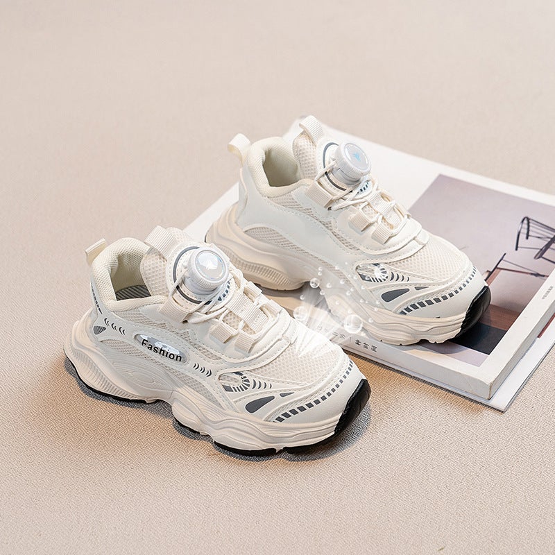 2024 New Arrival Swivel Buckle Boys' Lightweight Breathable Mesh Sneaker Girls' Dad Middle And Big Children Running Shoes - Image 4