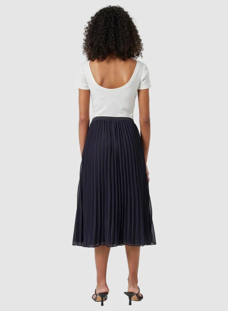 French Connection Pleated Solid Midi Skirt - Image 2