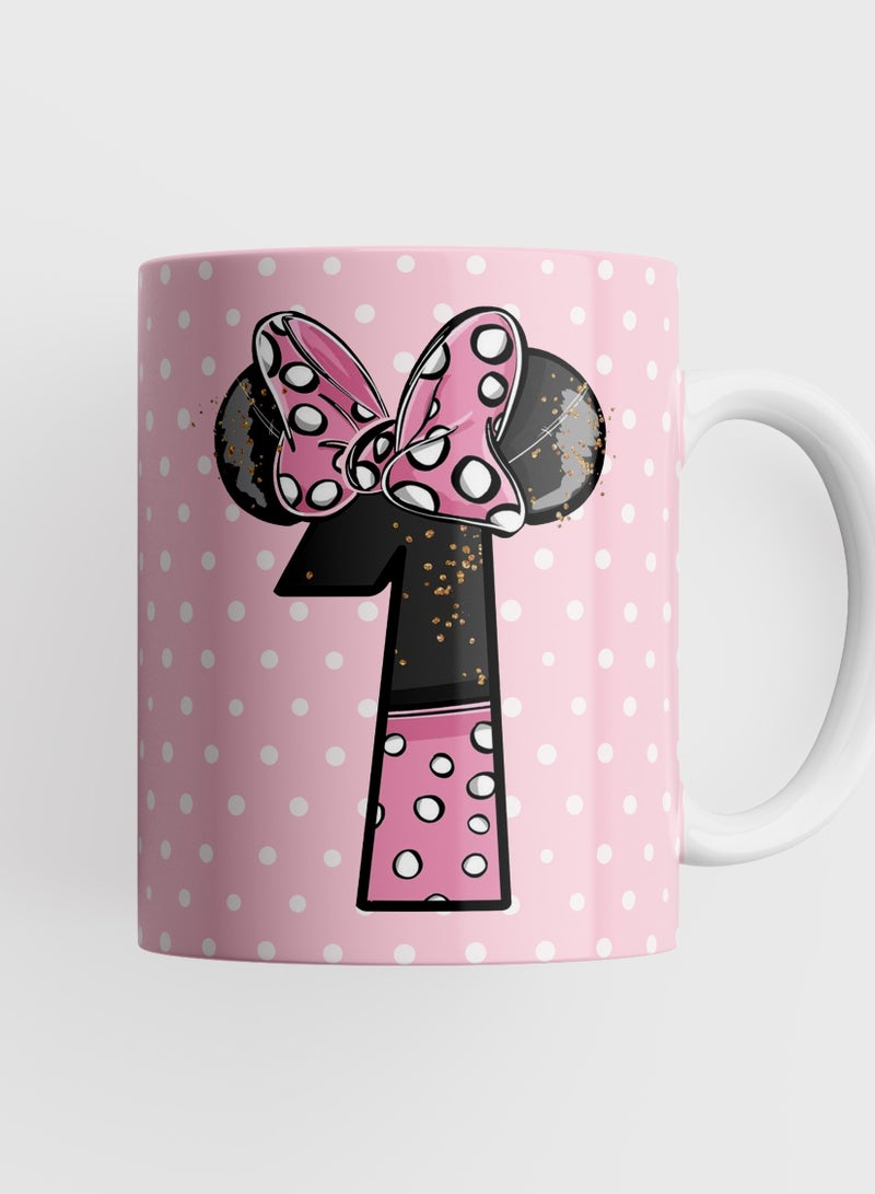 Phone Plante Magical ceramic coffee mug with Minnie Mouse dot design 11Oz