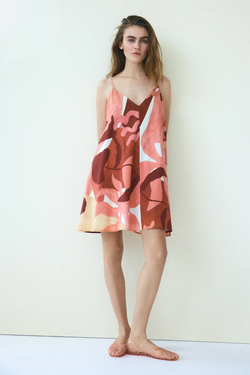 H&M Linen-blend mini dress