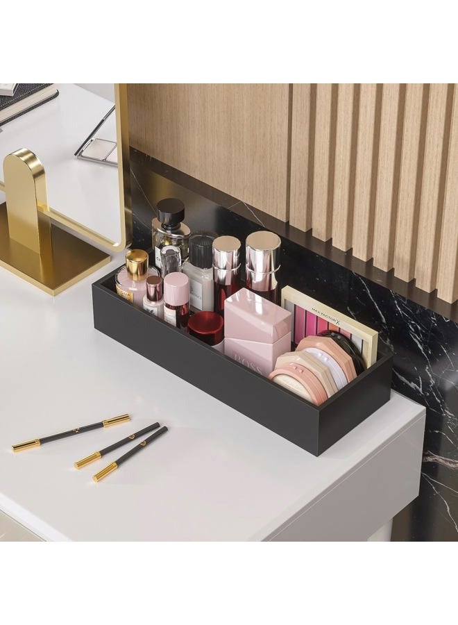 ZHWS Bathroom Vanity Tray Bamboo Tray - Guest Towel Organizer Holder Tray Wood Sink Tray, Toilet Tank Tray Perfume Tray for Home Decoration 15” L x 6” W x 3” H (Black) - Image 5