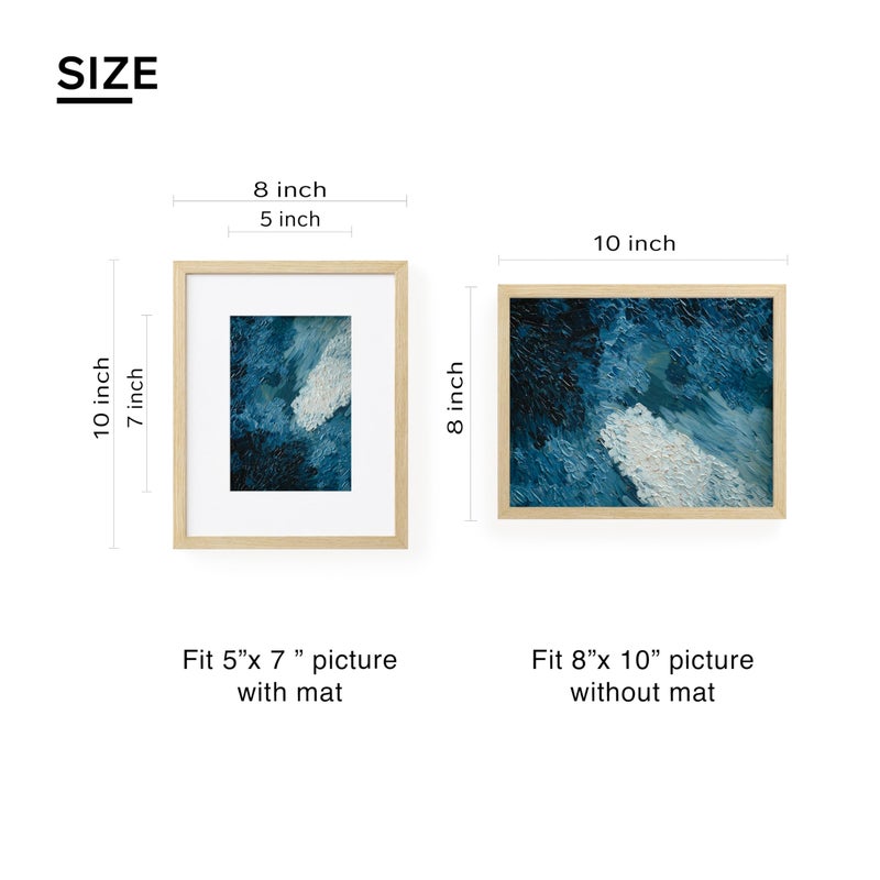 TONES FRAME DESIGN 8x10 Picture Frame  8x10 Frame Matted to 5x7  Wood Veneer Finish 8 x 10 Photo Frame with Mat Plexiglass & Stand for Tabletop & Wall Display  Natural  1 Pack - Image 2