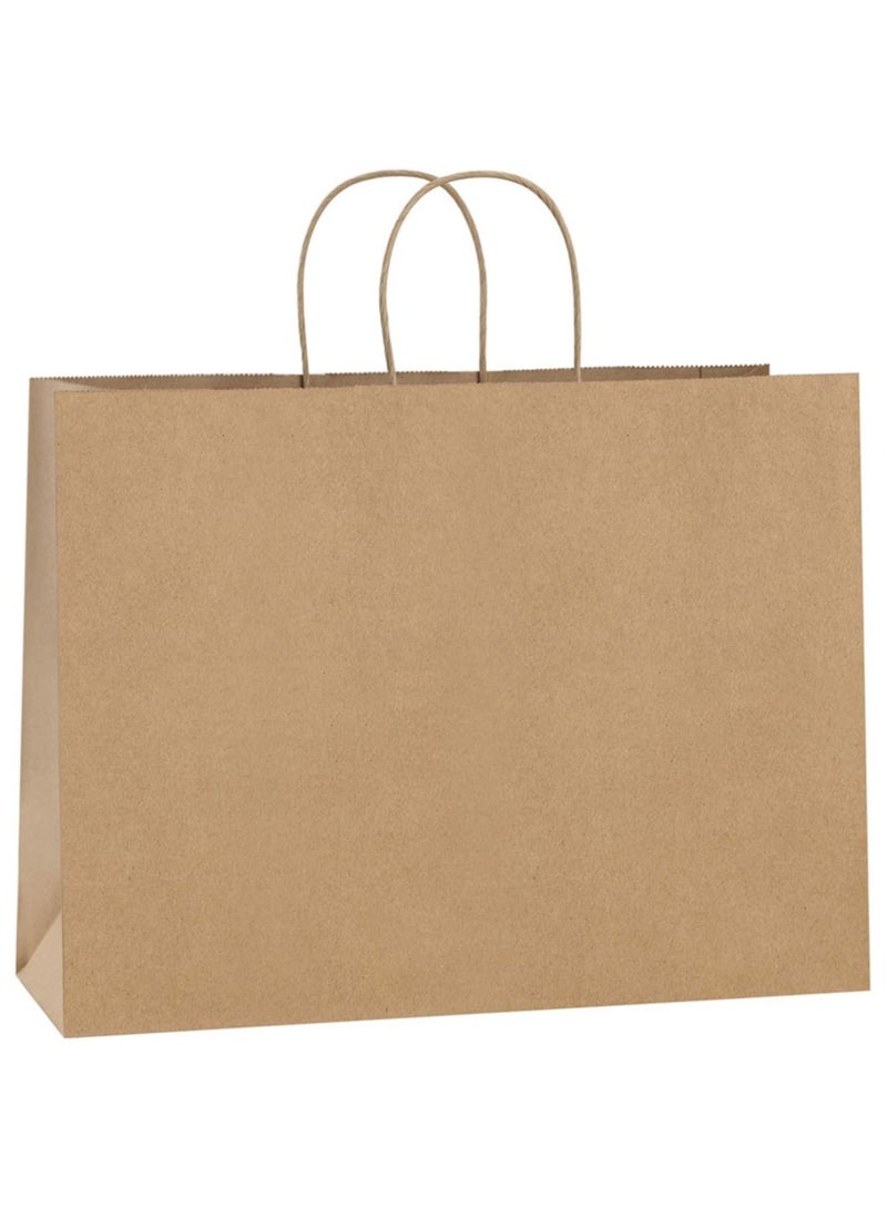 أكياس ورقية بنية مع مقابض 31 × 41 × 12 سم أكياس هدايا كرافت كبيرة لهدايا أعياد الميلاد وحفلات الزفاف والحلويات والتعبئة والتغليف والعيد (12 كيس) - Image 1