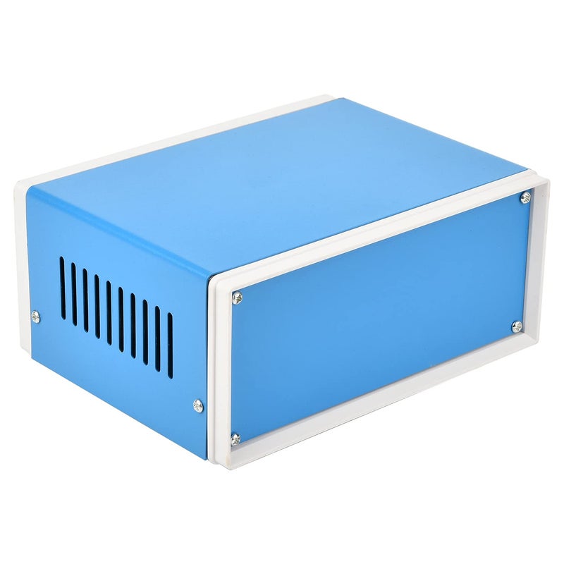 Fielect Metal Enclosure Project Case Electronic Enclosure Blue Project Enclosure Box DIY Case Enclosure Junction Case, 6.69" x 5.12" x 3.15" - Image 1