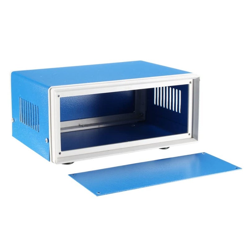 Fielect Metal Enclosure Project Case Electronic Enclosure Blue Project Enclosure Box DIY Case Enclosure Junction Case, 6.69" x 5.12" x 3.15" - Image 5