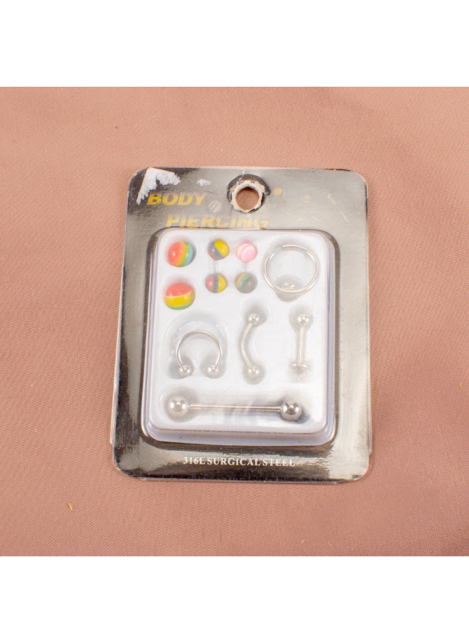 Generic Set of Silver Stainless Steel Body Piercing  - Image 1