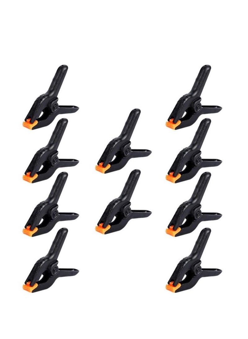 كابتن تيك Spring Clamps, 3.5inch Plastic Clips, Small Backdrop Clips, Professional Clamps Heavy Duty, Spring Clips for Crafts, Backdrop Stand, Home Improvement, Photography Studios 10Pack Black - Image 1