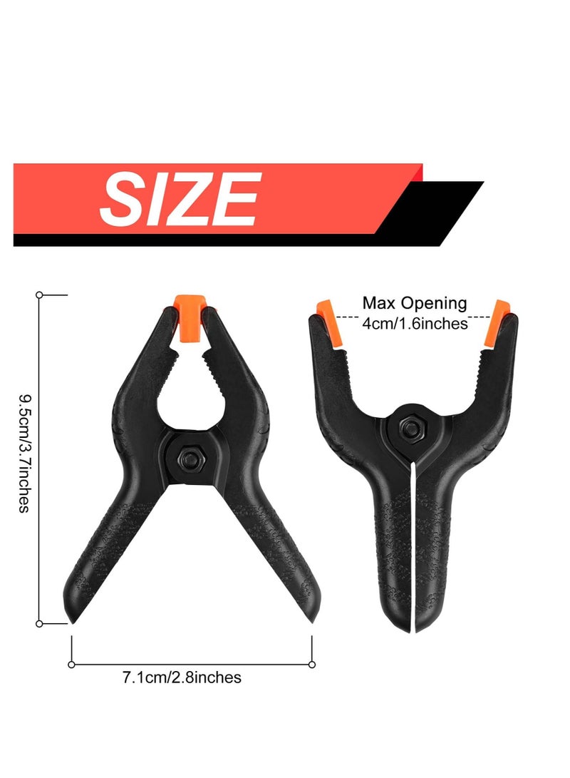 كابتن تيك Spring Clamps, 3.5inch Plastic Clips, Small Backdrop Clips, Professional Clamps Heavy Duty, Spring Clips for Crafts, Backdrop Stand, Home Improvement, Photography Studios 10Pack Black - Image 3