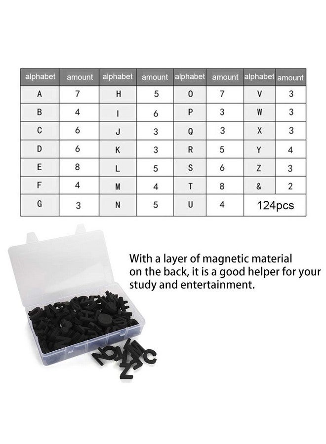 Firlar 124Pcs Magnetic Letters Uppercase Alphabet Abc Magnets For Fridge Refrigerator Foam Alphabet Letters Refrigerator Magnets Educational Tools For Spelling And Learning Black - Image 4