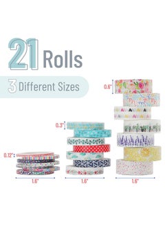 Mr. Pen Washi Tape Set, 21 Rolls, Decorative Cute Floral Washi Tape For Bible Journaling, Bullet Journal Supplies  - Image 2