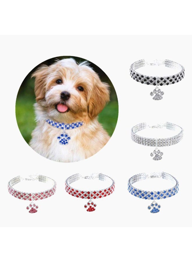 Pet collars with diamonds, adjustable crystal diamond elastic pendants, wedding cats and dogs, small pet necklace jewelry - Image 1