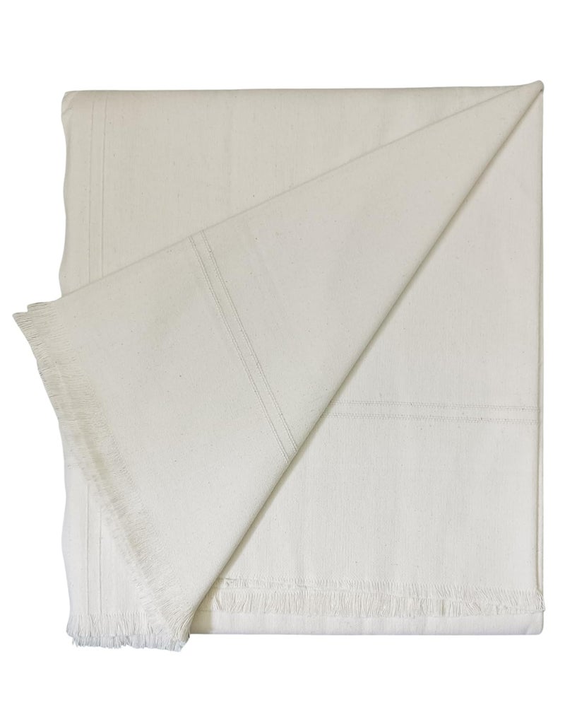 Arvore Bunkaar Plain Pure Handloom Khes - 100% Desi Thick And Heavy Cotton Khes/Summer Blanket/Chadar/Yoga Blanket (Off White, 100 Tc) - Image 1