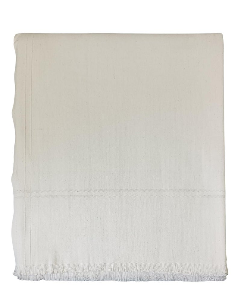 Arvore Bunkaar Plain Pure Handloom Khes - 100% Desi Thick And Heavy Cotton Khes/Summer Blanket/Chadar/Yoga Blanket (Off White, 100 Tc) - Image 3
