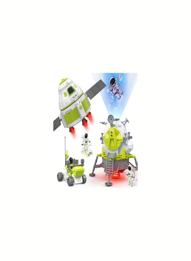 AuntyFey Space Rocket Ship Toys for Kids, Space Toys Shuttle for Kids 3-5-7 with 3 Astronaut Figures, Spaceship with Glowing & Sound Effect, Educational Stem Gift for Boy Girl - Image 1