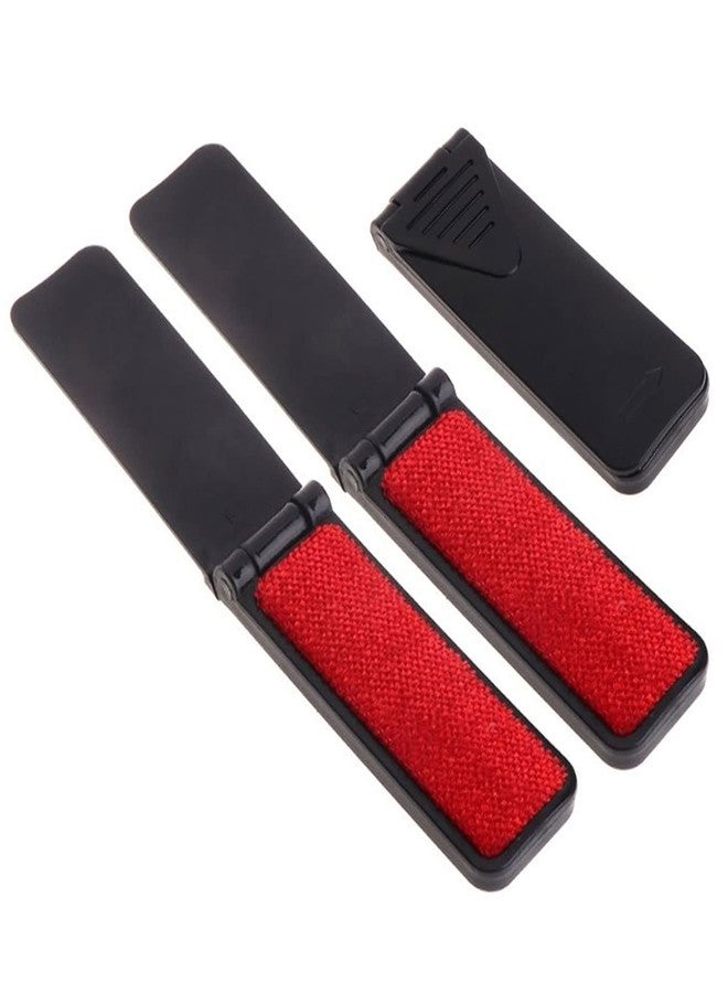 SUPIA Portable Folding Mini Lint Brush Small Travel Purse Pet Hair Fabric Remover Fabric Fluff Lint Cleaning Tool 3Pcs (Black Folder Type) - Image 1