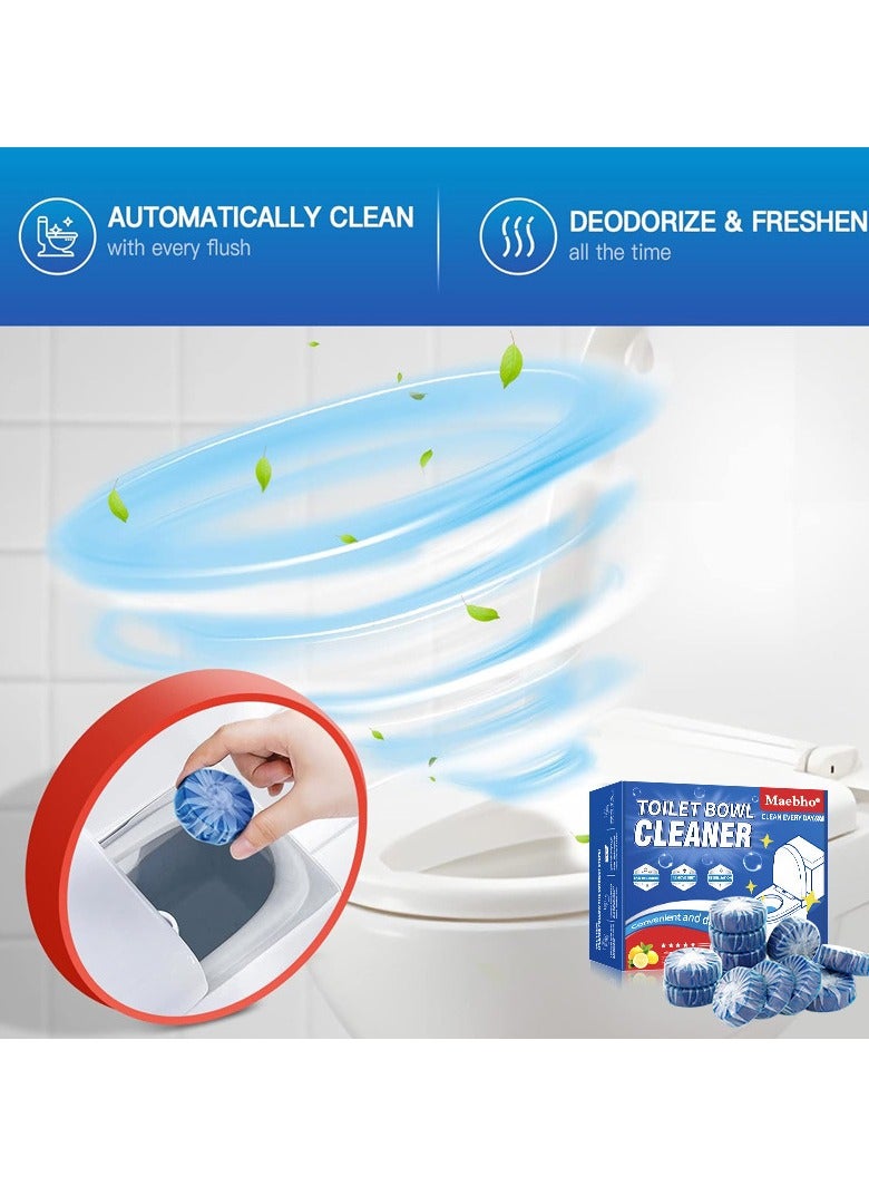 Maebho 24 Pieces Toilet Cleaning Sheet Strong Decontamination Durable Watertank Sheet Long-Lasting Up to 300 Flushes Automatic Cleaner Odor Removal Dirt Temoval - Image 4