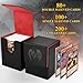 UAONO Card Deck Box for Yugioh MTG 100 Deck Case with 2 Dividers PU Leather Storage Box Compatible with Collectible Trading Cards Black Red Sky Dragon - Image 3