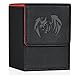 UAONO Card Deck Box for Yugioh MTG 100 Deck Case with 2 Dividers PU Leather Storage Box Compatible with Collectible Trading Cards Black Red Sky Dragon - Image 2