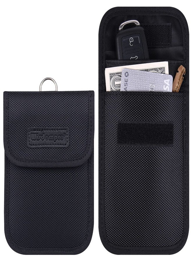 Wisdompro Faraday Pouch for Car Keys, 2 Pack Car Key Signal Blocking Pouch, RFID Blocker for Car Keys, Anti-Theft Remote Keyless Entry Protector - Black - Image 1