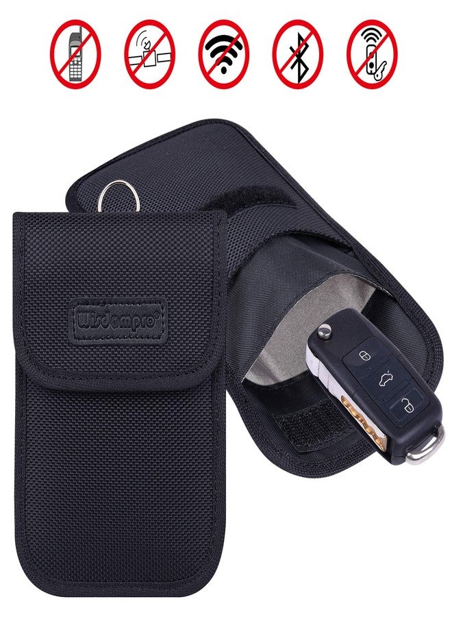 Wisdompro Faraday Pouch for Car Keys, 2 Pack Car Key Signal Blocking Pouch, RFID Blocker for Car Keys, Anti-Theft Remote Keyless Entry Protector - Black - Image 2