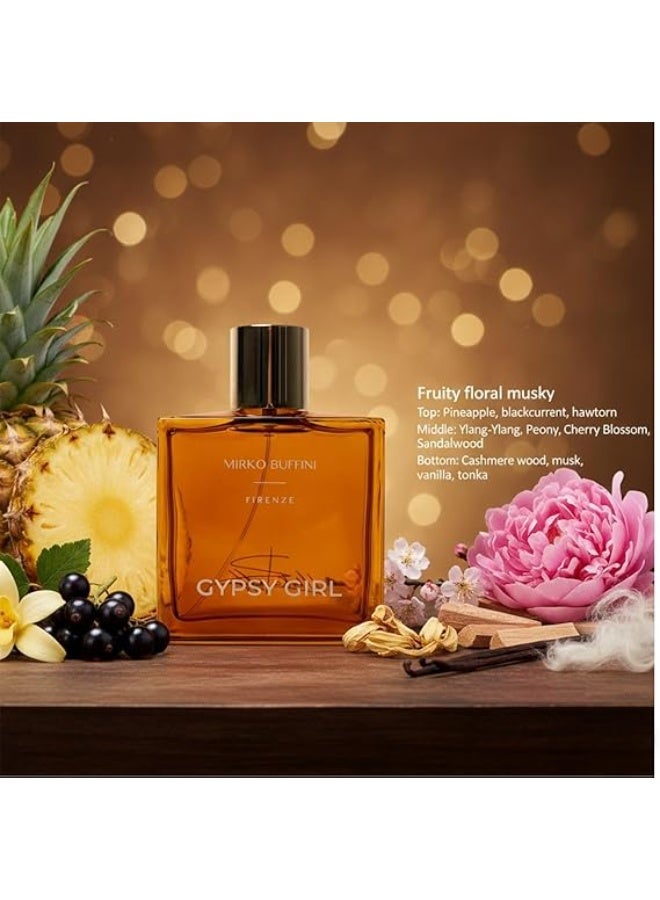 ميركو بوفيني عطر جيبسي جيرل أو دو بارفان، 100 مل، أناناس، كشمش أسود، يلانغ يلانغ، فاونيا، زهر الكرز، زهري فاكهي - Image 2