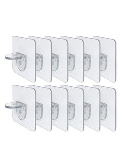 KASTWAVE Punch Free Shelf Support Peg, 12 Piece Self Adhesive Shelves Clips for Kitchen Cabinet Book Shelves-Strong Partition Holders Pin for Closet Brackets Clapboard Layer-Load Bearing 10 Pounds  - Image 1