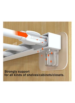 KASTWAVE Punch Free Shelf Support Peg, 12 Piece Self Adhesive Shelves Clips for Kitchen Cabinet Book Shelves-Strong Partition Holders Pin for Closet Brackets Clapboard Layer-Load Bearing 10 Pounds  - Image 2