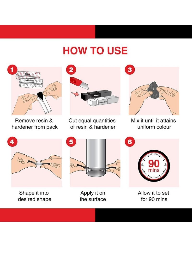 Pidilite Mseal General Purpose 100gm(Pack Of 5)| Two-Component Epoxy Putty to seal Pipe Leaks, Roof/AC Repairs, Wall Cracks, Wash Basin Fixes & for Quick Molding & Sealing - Image 5