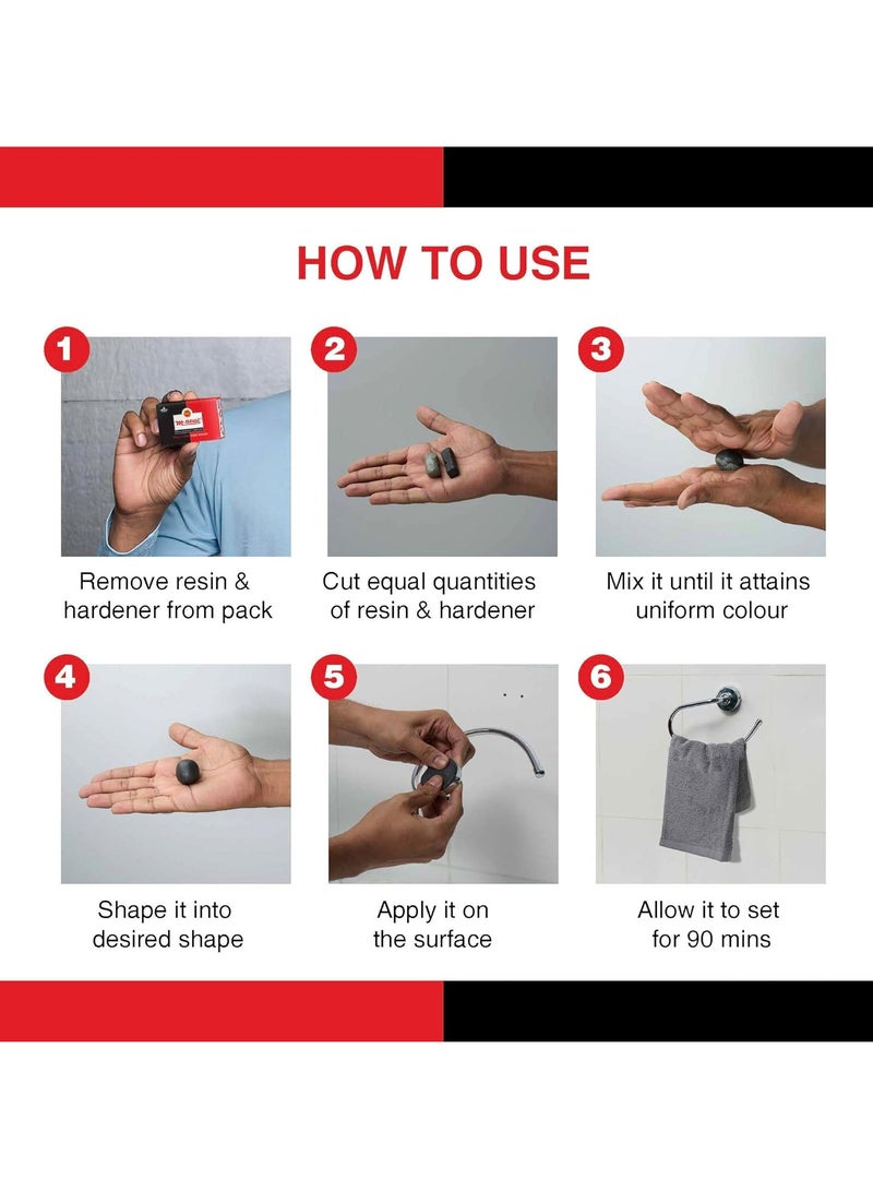 Pidilite Mseal General Purpose 100gm(Pack Of 5)| Two-Component Epoxy Putty to seal Pipe Leaks, Roof/AC Repairs, Wall Cracks, Wash Basin Fixes & for Quick Molding & Sealing - Image 3