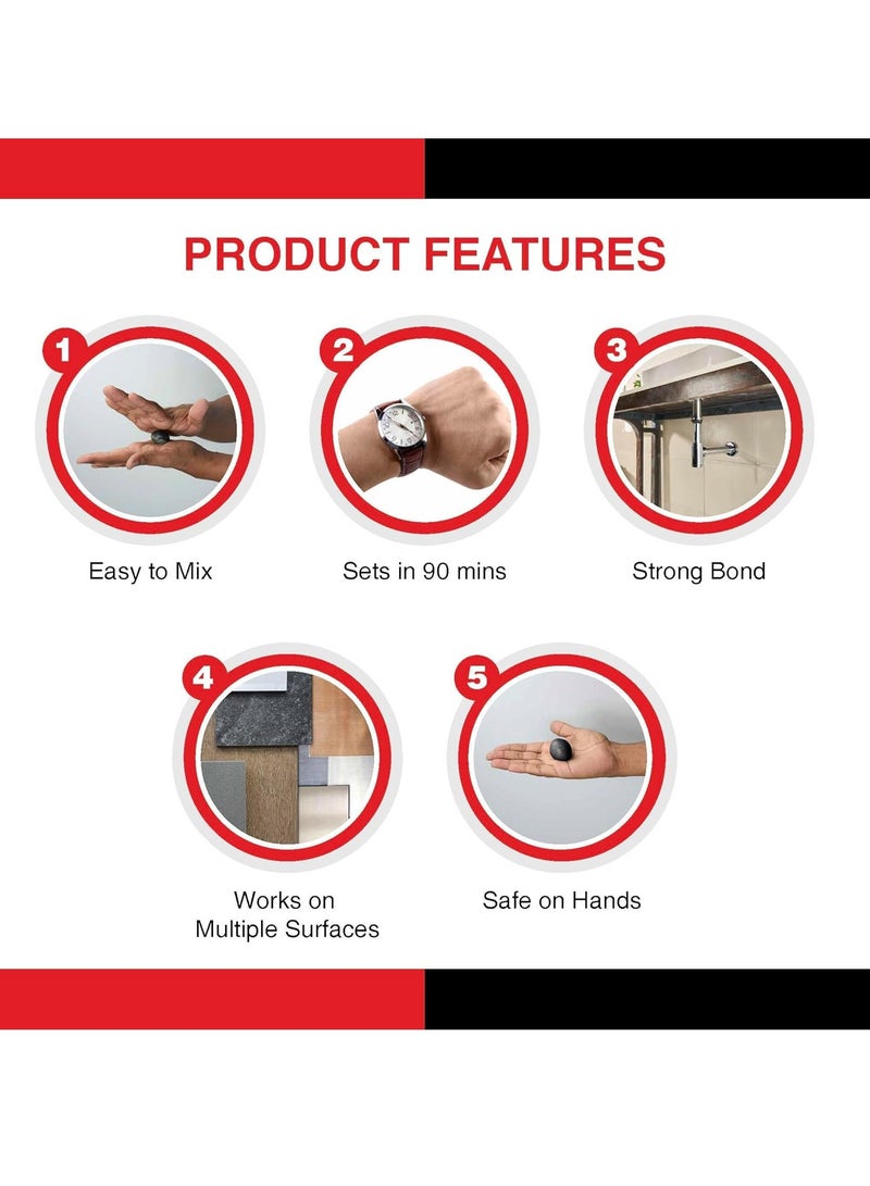 Pidilite Mseal General Purpose 100gm(Pack Of 5)| Two-Component Epoxy Putty to seal Pipe Leaks, Roof/AC Repairs, Wall Cracks, Wash Basin Fixes & for Quick Molding & Sealing - Image 4