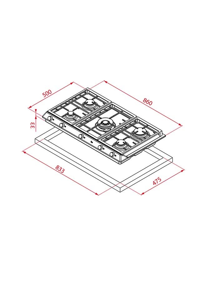 TEKA Efx 90.1 5G Ai Al Dr Left Gas Hob With 5 High Efficiency Burners In 90 Cm Of Natural 40211631 Silver - Image 2