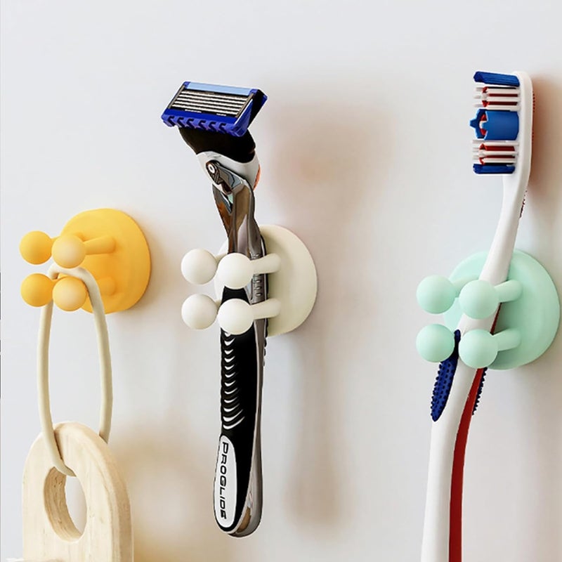 MRIYA Toothbrush Holders for Bathroom | Wall Mounted Toothbrush Holder | Toothbrush Holders for Toothbrushes | Bathroom Shelf for Wall Bathroom Accessories Home, Office (4pcs) - Image 4